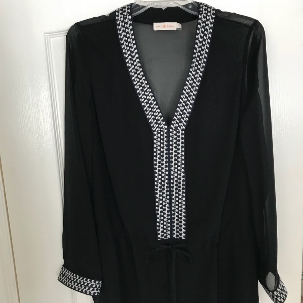 Tory Burch Black Sheer Tunic 8
